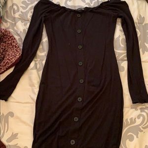 Fashion Nova black button dress